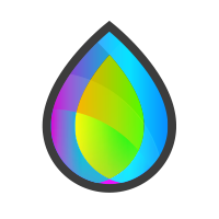 fas printing services icon - colourful ink drop